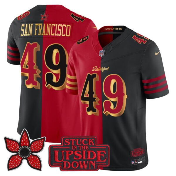 San Francisco 49ers Gold Blooded 415 'Stranger Things Edition' Vapor Limited Jersey - All Stitched - Split