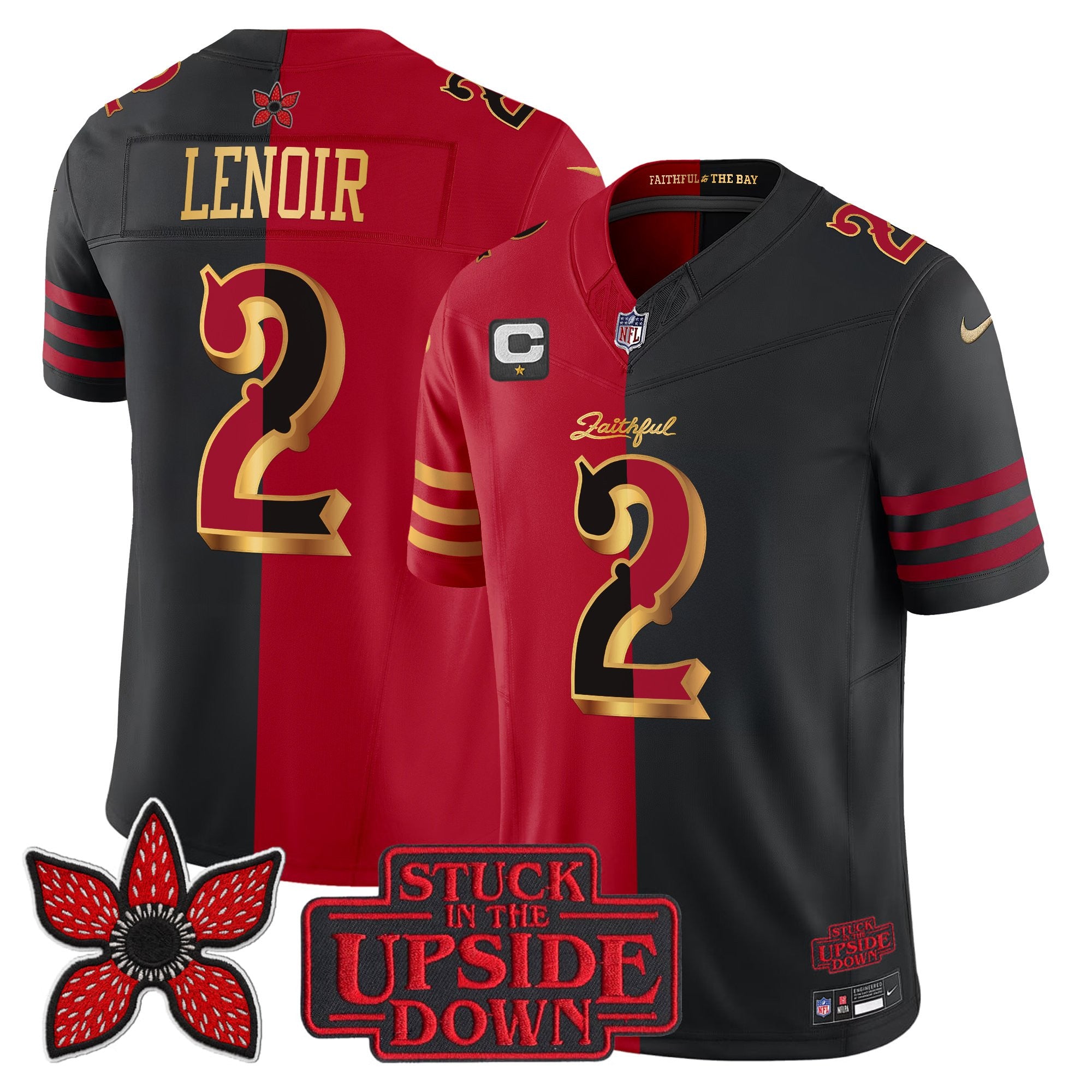 San Francisco 49ers Deommodore Lenoir 'Stranger Things Edition' Vapor Limited Jersey - All Stitched - Split