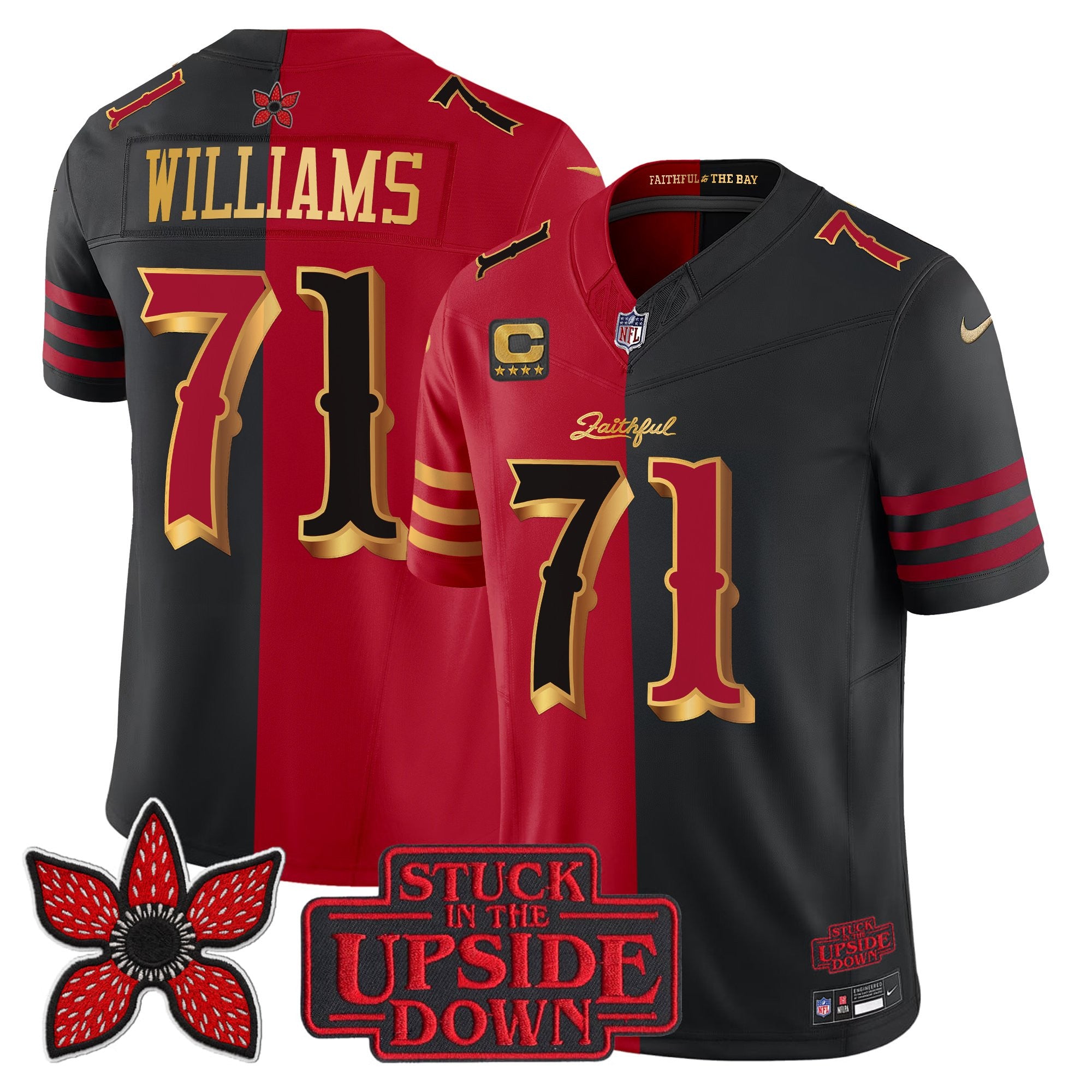 San Francisco 49ers Trent Williams 'Stranger Things Edition' Vapor Limited Jersey - All Stitched - Split