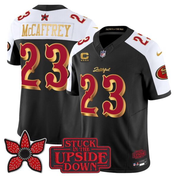 San Francisco 49ers Christian McCaffrey 'Stranger Things Edition' Vapor Limited Jersey - All Stitched - Black Alternate