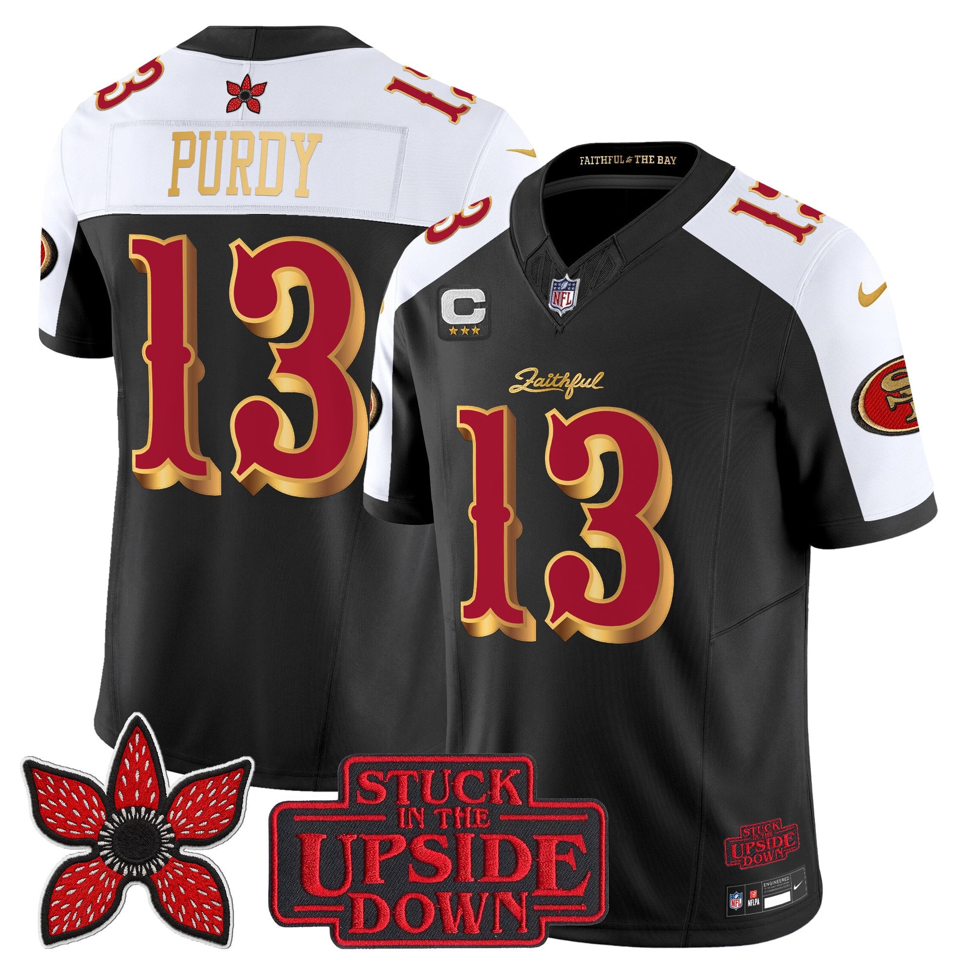 San Francisco 49ers Brock Purdy 'Stranger Things Edition' Vapor Limited Jersey - All Stitched - Black Alternate
