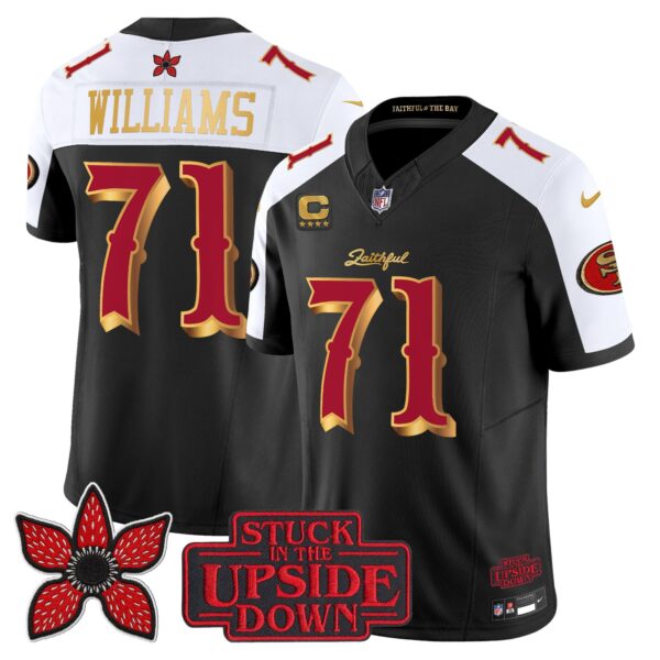 San Francisco 49ers Trent Williams 'Stranger Things Edition' Vapor Limited Jersey - All Stitched - Black Alternate