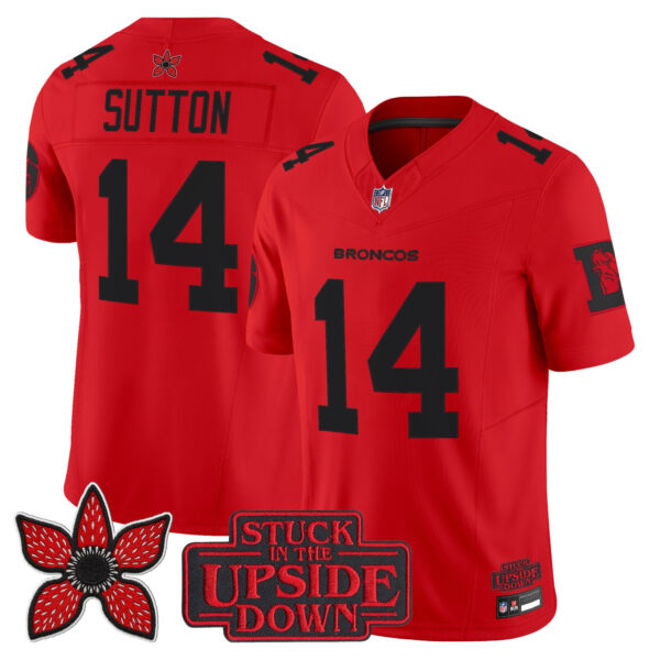 Denver Broncos Courtland Sutton Stranger Things Edition Throwback Vapor Limited Jersey - All Stitched - Red
