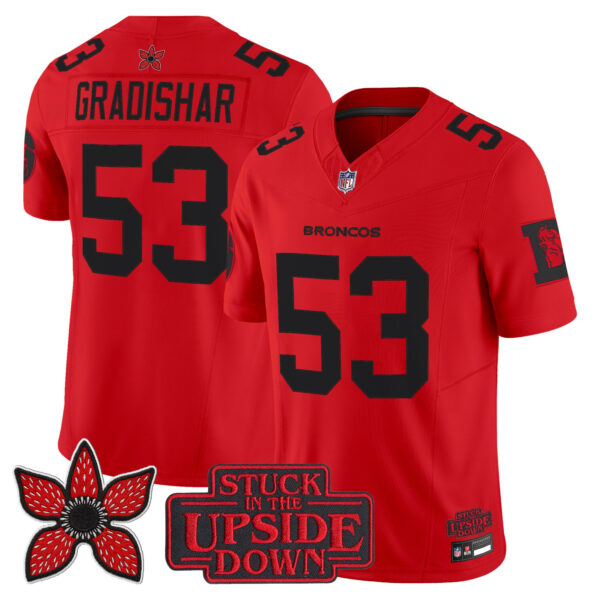 Denver Broncos Randy Gradishar Stranger Things Edition Throwback Vapor Limited Jersey - All Stitched - Red