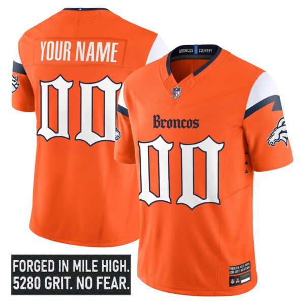 Denver Broncos 'Gothic Mile High Shadows Edition' Vapor Limited Custom Jersey - All Stitched - Orange