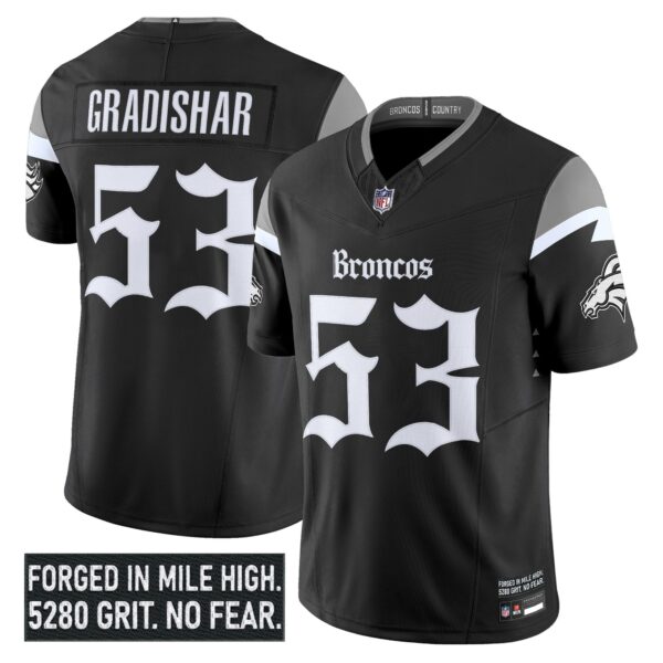 Denver Broncos Randy Gradishar Gothic Mile High Shadows Edition Vapor Limited Jersey - All Stitched - Black