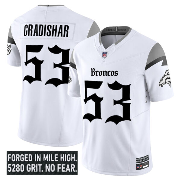 Denver Broncos Randy Gradishar Gothic Mile High Shadows Edition Vapor Limited Jersey - All Stitched - White