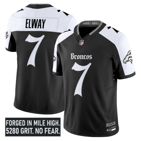 Denver Broncos John Elway Gothic Mile High Shadows Edition Vapor Limited Jersey - All Stitched - Alternate