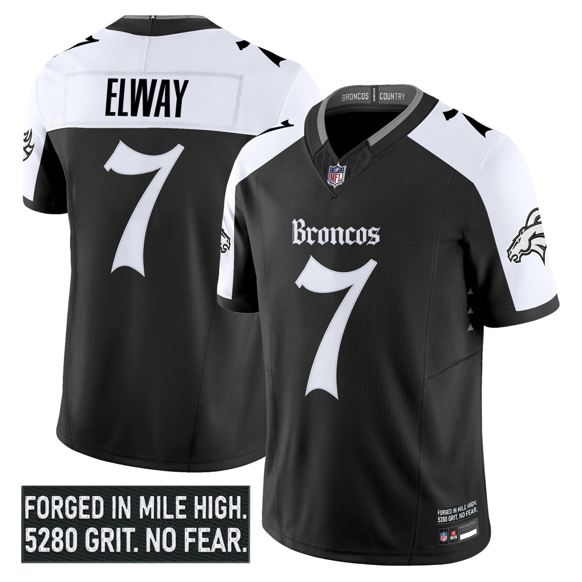 Denver Broncos John Elway Gothic Mile High Shadows Edition Vapor Limited Jersey - All Stitched - Alternate