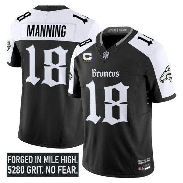 Denver Broncos Peyton Manning Gothic Mile High Shadows Edition Vapor Limited Jersey - All Stitched - Alternate