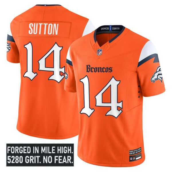 Denver Broncos Courtland Sutton Gothic Mile High Shadows Edition Vapor Limited Jersey - All Stitched - Orange