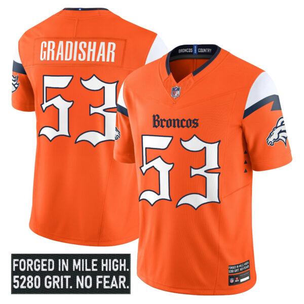 Denver Broncos Randy Gradishar Gothic Mile High Shadows Edition Vapor Limited Jersey - All Stitched - Orange