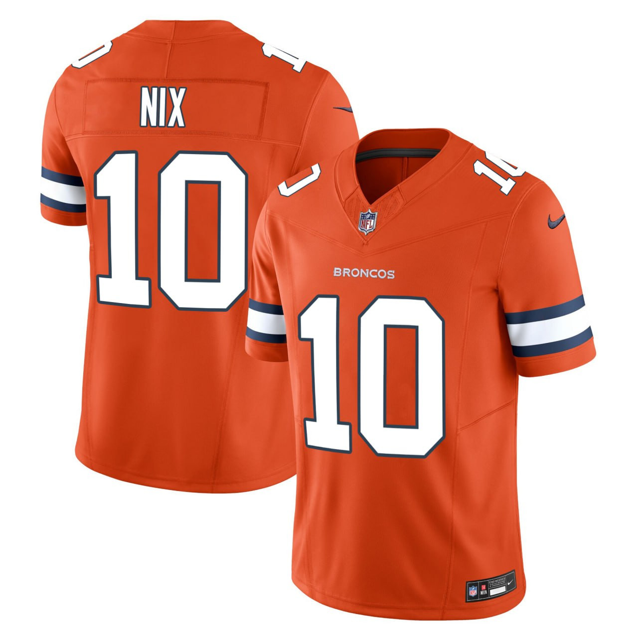 Denver Broncos Bo Nix Vapor Limited Jersey - All Stitched - Orange