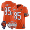 Chicago Bears Cole Kmet 2025 NFC North Champions Patch Vapor Limited Jersey - All Stitched - Orange