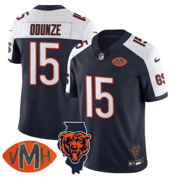 Chicago Bears Rome Odunze Honor Virginia Halas McCaskey Jersey - All Stitched - Navy Alternate