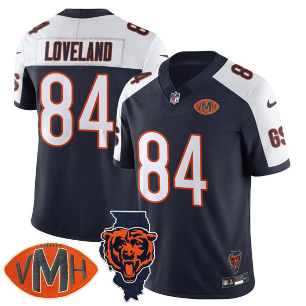 Chicago Bears Colston Loveland Honor Virginia Halas McCaskey Jersey - All Stitched - Navy Alternate