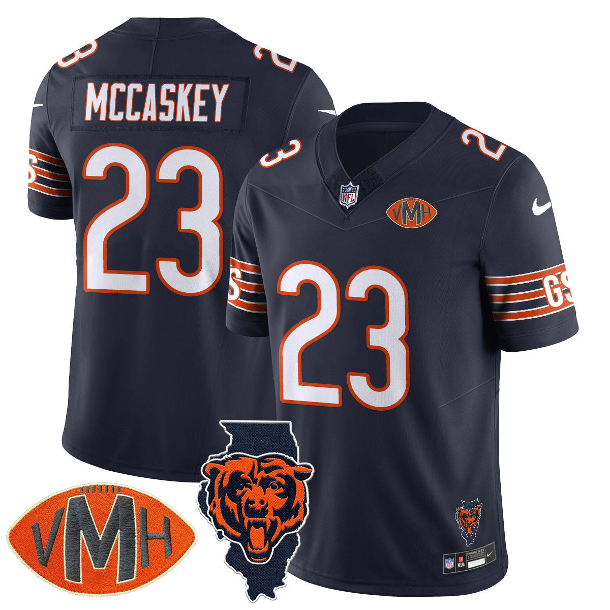 Chicago Bears McCaskey #23 Honor Virginia Halas McCaskey Jersey - All Stitched - Navy