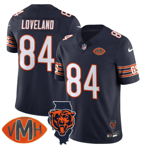 Chicago Bears Colston Loveland Honor Virginia Halas McCaskey Jersey - All Stitched - Navy