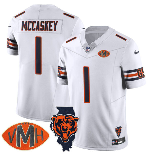 Chicago Bears McCaskey #1 Honor Virginia Halas McCaskey Jersey - All Stitched - White