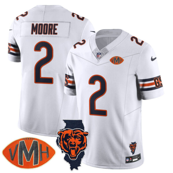 Chicago Bears DJ Moore Honor Virginia Halas McCaskey Jersey - All Stitched - White
