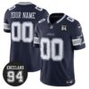 Dallas Cowboys #94 Marshawn Kneeland Memorial Patch Vapor Limited Custom Jersey - All Stitched - Navy