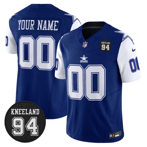 Dallas Cowboys #94 Marshawn Kneeland Memorial Patch Vapor Limited Custom Jersey - All Stitched - Throwback