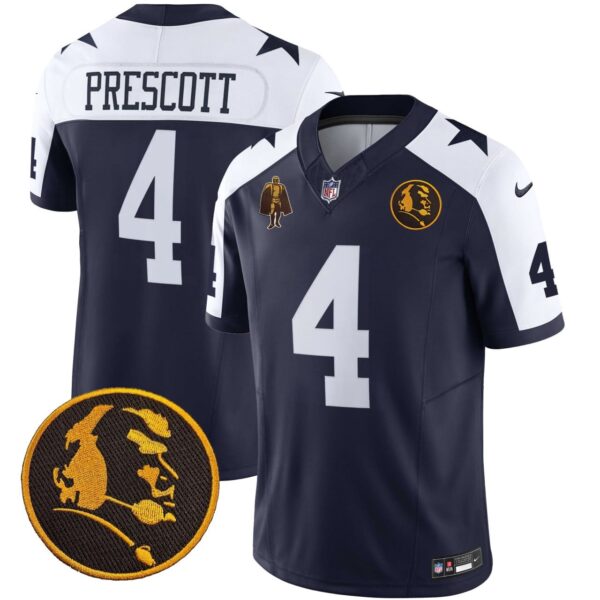 Dallas Cowboys Dak Prescott 'John Madden' Patch Vapor Limited Jersey - All Stitched