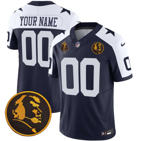 Dallas Cowboys Throwback John Madden Patch Vapor Limited Custom Jersey - All Stitched