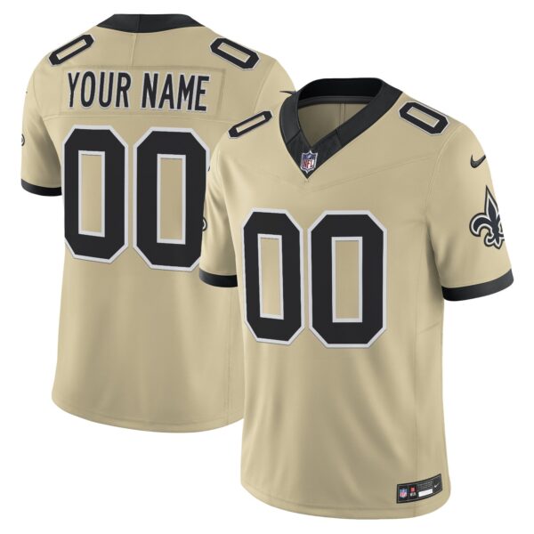 New Orleans Saints 'Gameday Golds Edition' Vapor Custom Jersey - All Stitched - Gold