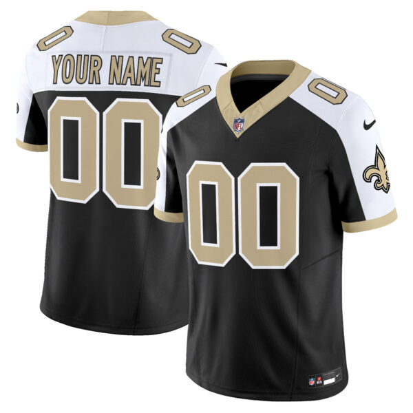 New Orleans Saints 'Gameday Golds Edition' Vapor Custom Jersey - All Stitched - Black Alternate