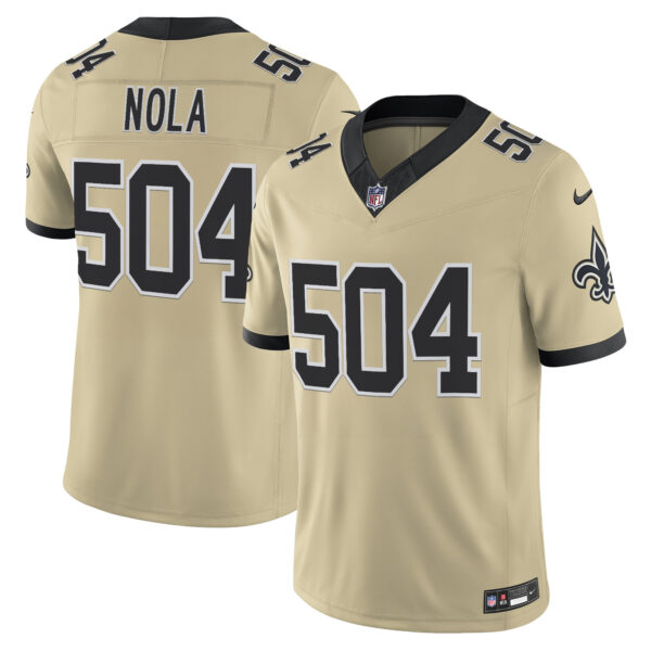 New Orleans Saints NOLA 504 'Gameday Golds Edition' Vapor Jersey - All Stitched - Gold