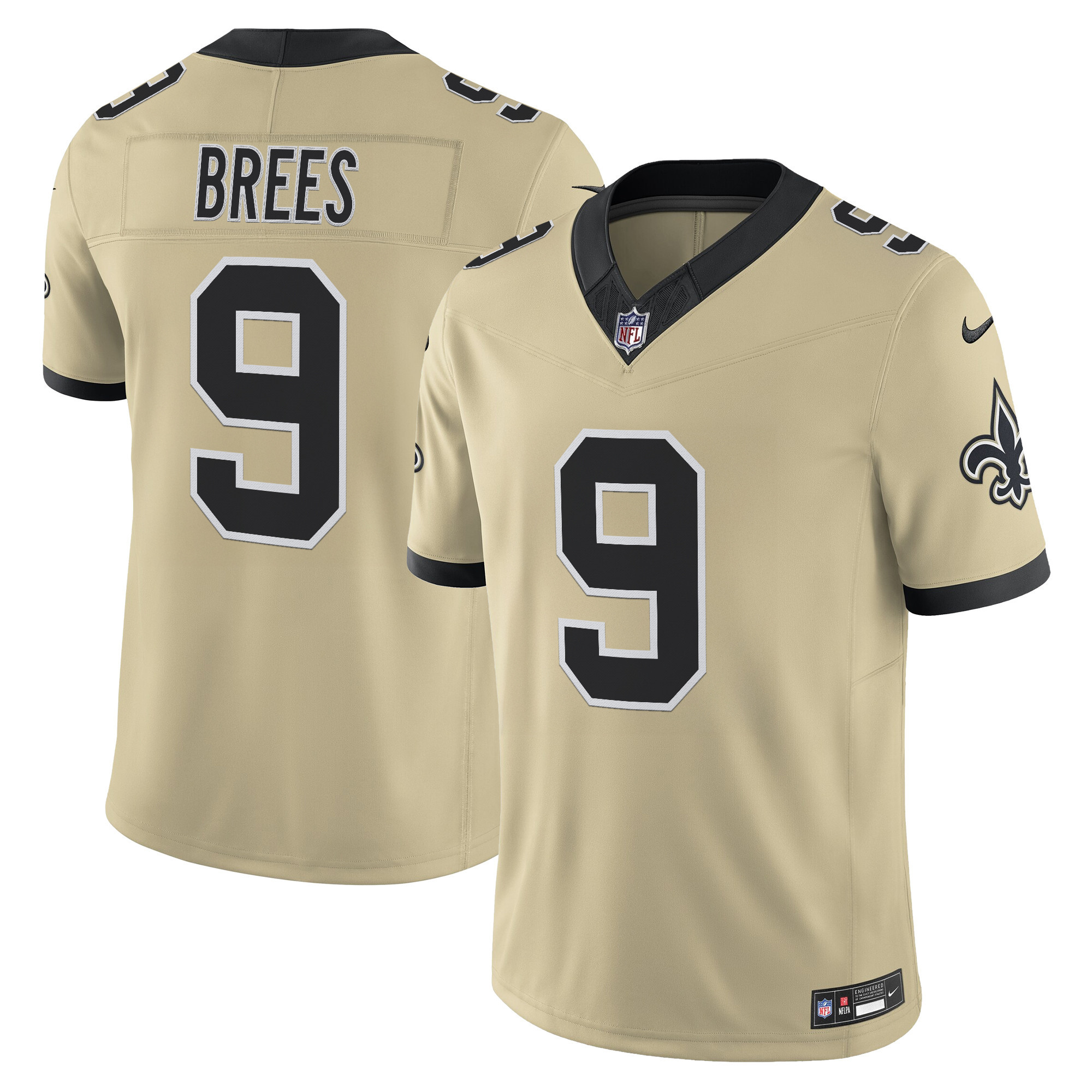 New Orleans Saints Drew Brees 'Gameday Golds Edition' Vapor Jersey - All Stitched - Gold