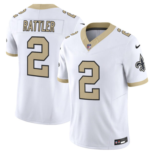 New Orleans Saints Spencer Rattler 'Gameday Golds Edition' Vapor Jersey - All Stitched - White