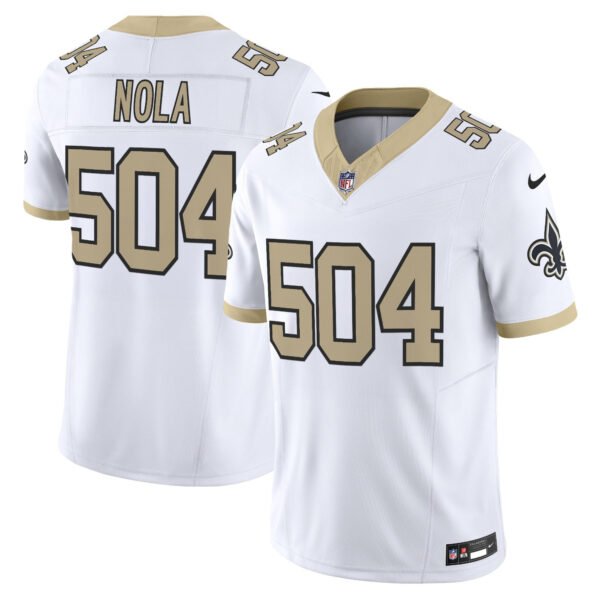 New Orleans Saints NOLA 504 'Gameday Golds Edition' Vapor Jersey - All Stitched - White