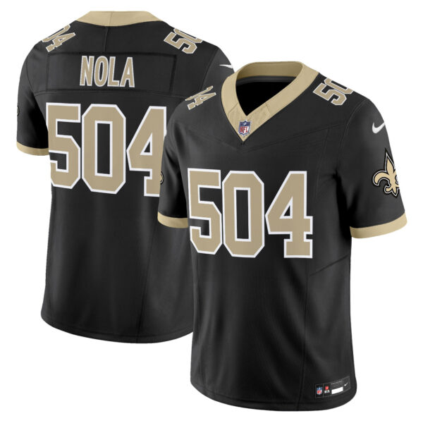 New Orleans Saints NOLA 504 'Gameday Golds Edition' Vapor Jersey - All Stitched - Black