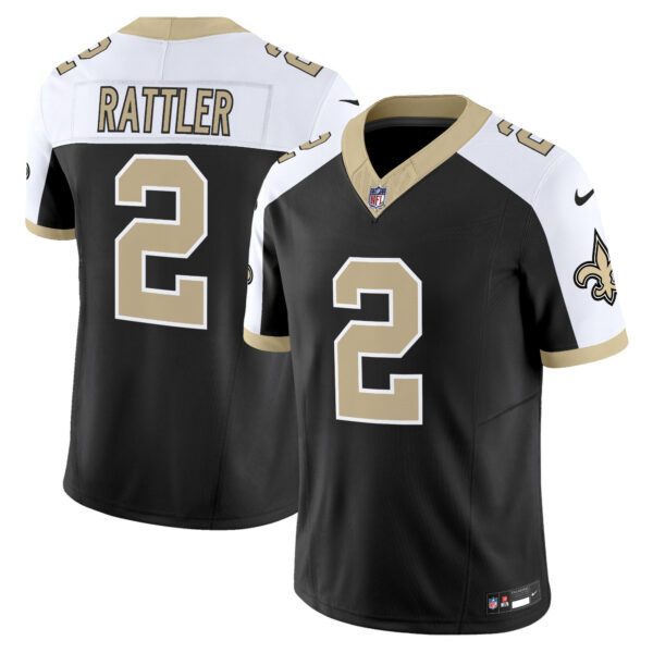 New Orleans Saints Spencer Rattler 'Gameday Golds Edition' Vapor Jersey - All Stitched - Black Alternate