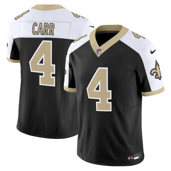 New Orleans Saints Derek Carr 'Gameday Golds Edition' Vapor Jersey - All Stitched - Black Alternate