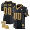 New Orleans Saints Mardi Gras Vapor Limited Custom Jersey - All Stitched - Black