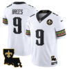 New Orleans Saints Drew Brees Mardi Gras Vapor Limited Custom Jersey - All Stitched - White