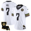 New Orleans Saints Taysom Hill Mardi Gras Vapor Limited Custom Jersey - All Stitched - White