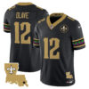 New Orleans Saints Chris Olave Mardi Gras Vapor Limited Custom Jersey - All Stitched - Black