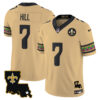 New Orleans Saints Taysom Hill Mardi Gras Vapor Limited Custom Jersey - All Stitched - Gold