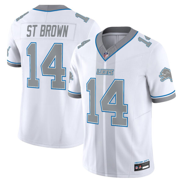 Detroit Lions St. Brown Motor City Racing Edition Vapor Limited Jersey - All Stitched - White