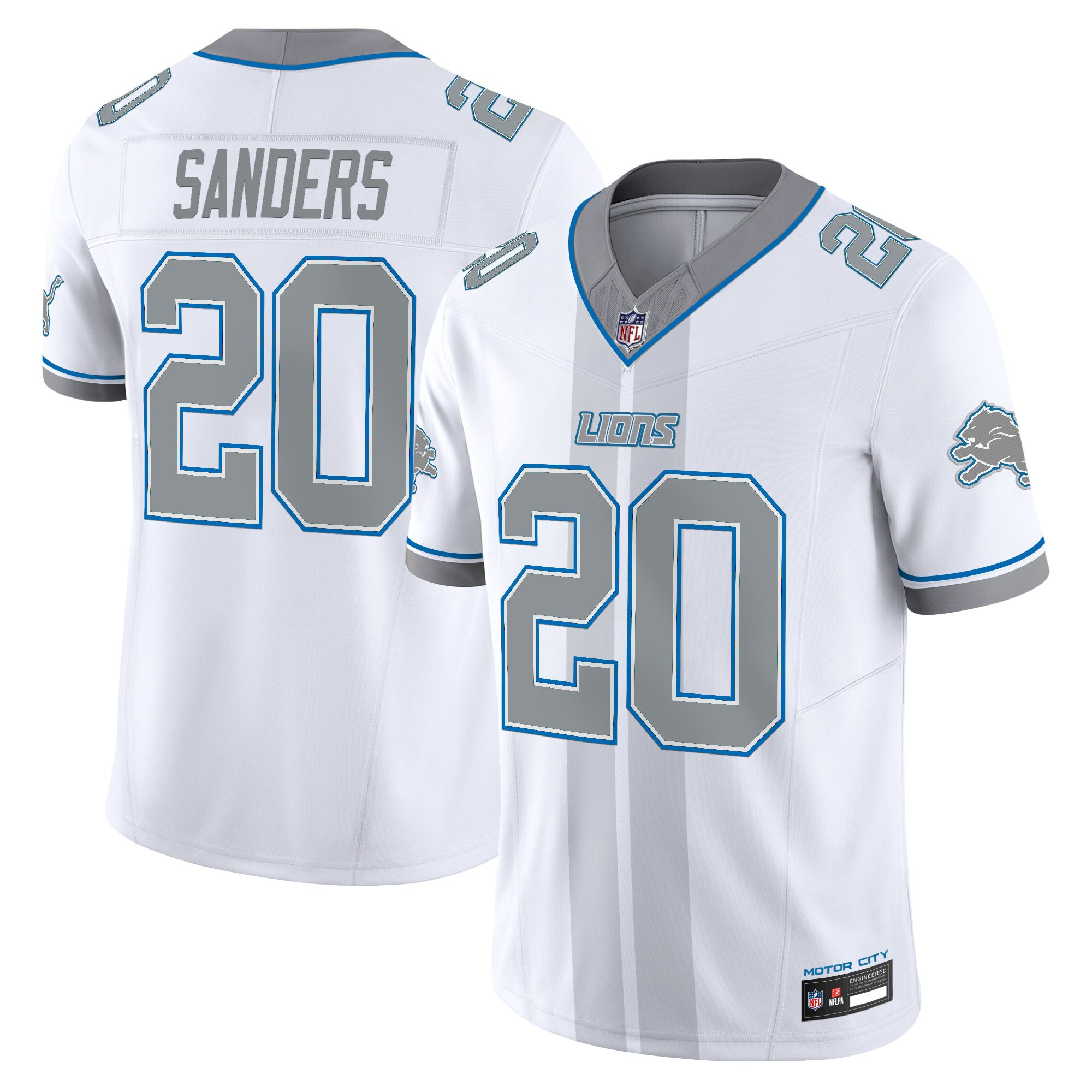 Detroit Lions Barry Sanders Motor City Racing Edition Vapor Limited Jersey - All Stitched - White