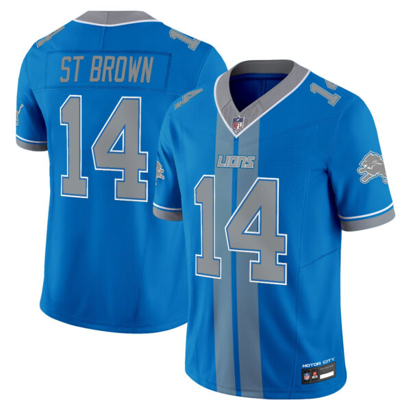 Detroit Lions St. Brown Motor City Racing Edition Vapor Limited Jersey - All Stitched - Blue