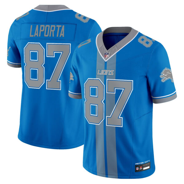 Detroit Lions Sam Laporta Motor City Racing Edition Vapor Limited Jersey - All Stitched - Blue