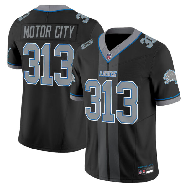Detroit Lions Motor City 313 Motor City Racing Edition Vapor Limited Jersey - All Stitched - Black