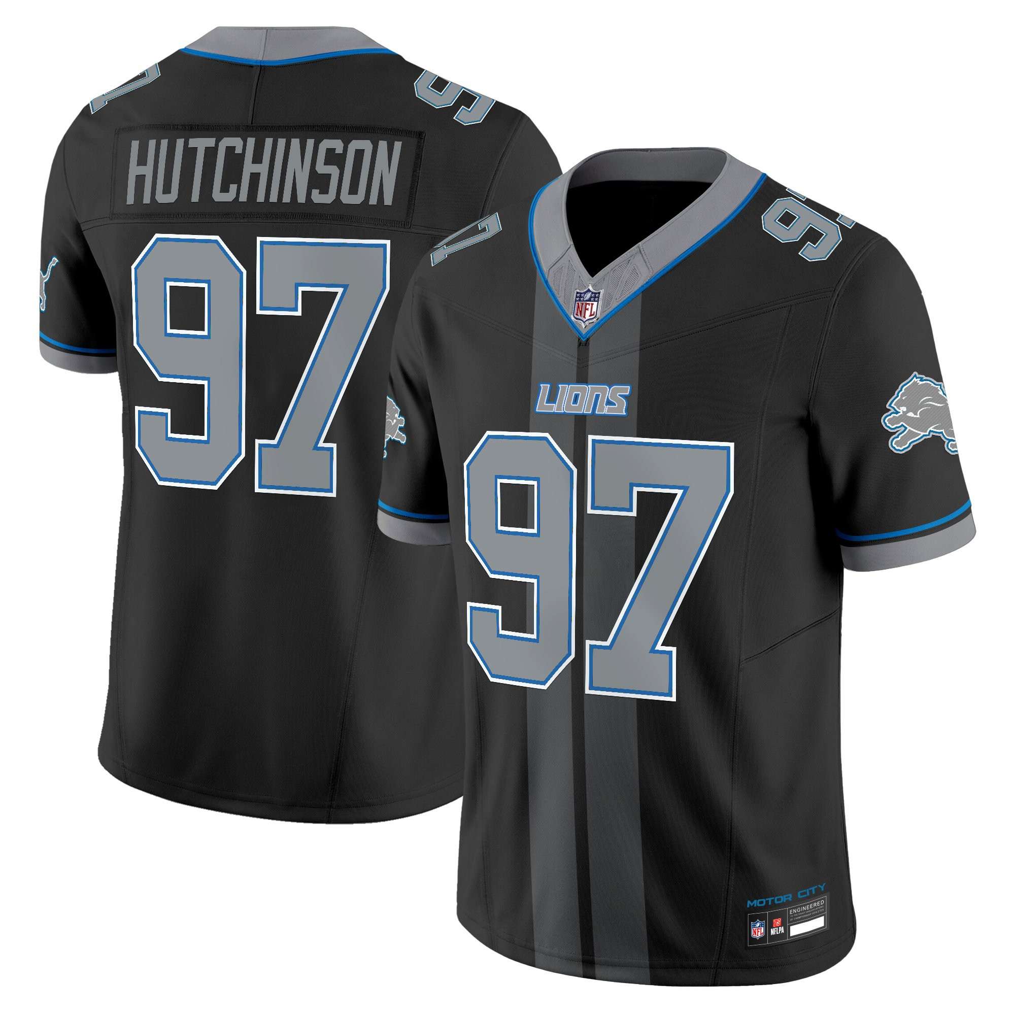 Detroit Lions Hutchinson Motor City Racing Edition Vapor Limited Jersey - All Stitched - Black