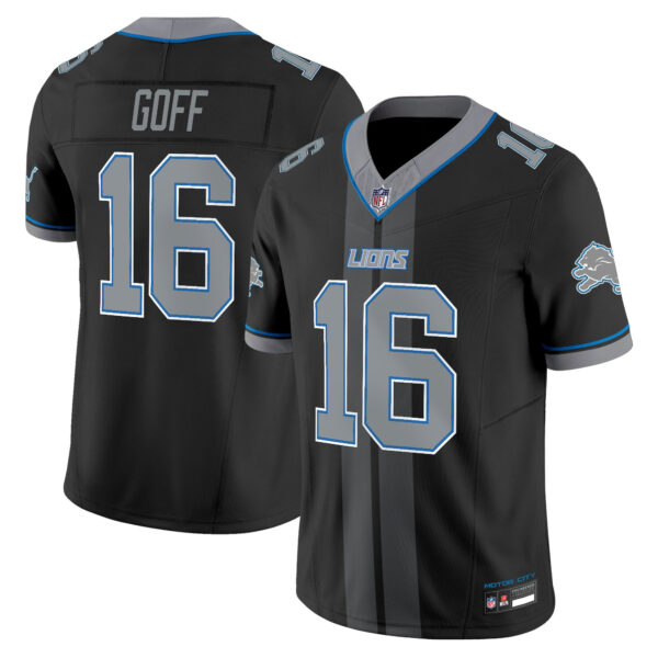 Detroit Lions Jared Goff Motor City Racing Edition Vapor Limited Jersey - All Stitched - Black