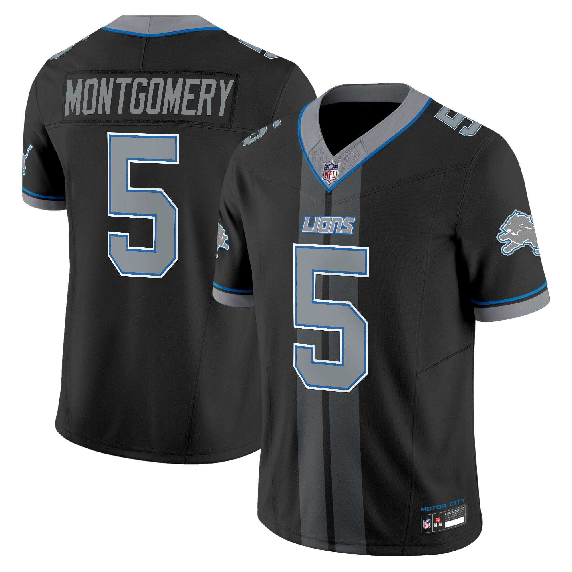 Detroit Lions David Montgomery Motor City Racing Edition Vapor Limited Jersey - All Stitched - Black